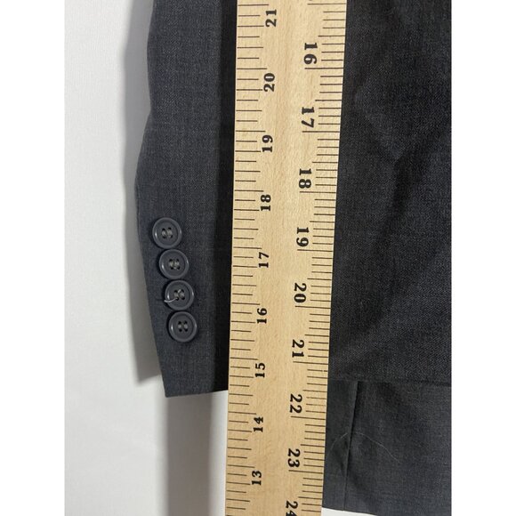 Mantoni Mens Gray 100% Virgin Wool Suit Jacket Blazer Italy Super 140s Size 44 - Picture 10 of 14